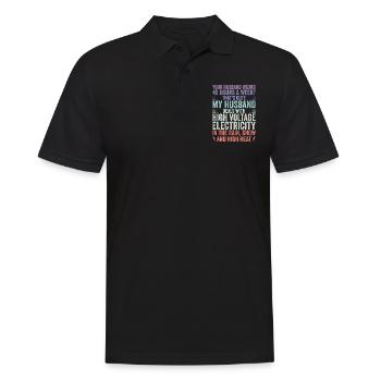 Frau Eines Hochspannungselektriker Spruch Elektrik - Männer Poloshirt - Schwarz - Vorne - Kai (181cm)