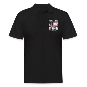 Lobe Ihn Mit Den Saiten Christliche Kirchenmusik - Männer Poloshirt - Schwarz - Vorne - Kai (181cm)
