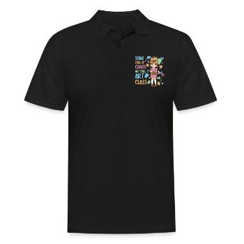 Kunstlehrer Lustiger Spruch Kunstkurs Kunstklasse - Männer Poloshirt - Schwarz - Vorne - Kai (181cm)