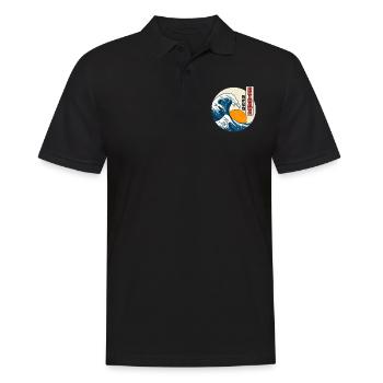 Große Welle von Kanagawa Okinawa Japan - Männer Poloshirt - Schwarz - Vorne - Kai (181cm)