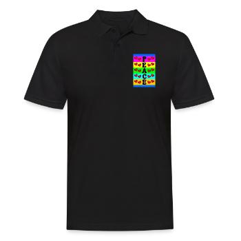 Peace And Love - Men's Polo Shirt - black - Front - Kai (181cm)