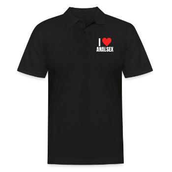 I Love Analsex Shirt Humor Sex Anal Gift Idea - Männer Poloshirt - Schwarz - Vorne - Kai (181cm)