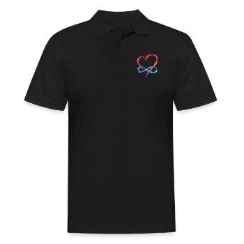 Polyamory - Infinity Heart - Polyamorie Artwork - Männer Poloshirt - Schwarz - Vorne - Kai (181cm)
