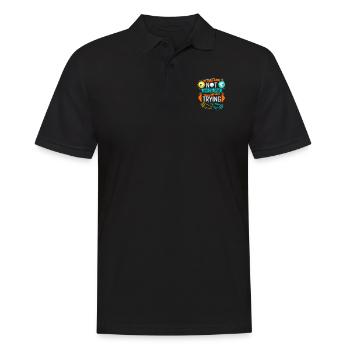 Retro Pinball Trying Tilting Pinball Machine Arcade - Men's Polo Shirt - black - Front - Kai (181cm)