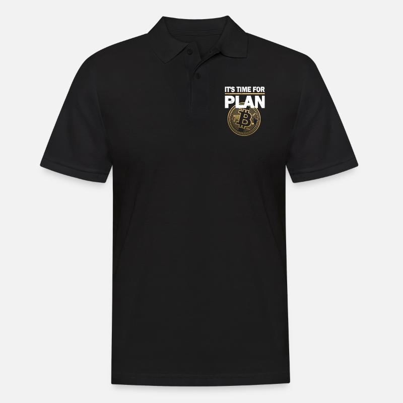 Crypto Bitcoin It's time for Plan B Shirt Gift - Men's Polo Shirt - black