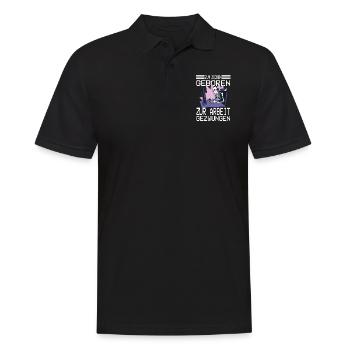 Gamer Zum Zocken Geboren zur Arbeit Gezwungen Gift - Männer Poloshirt - Schwarz - Vorne - Kai (181cm)