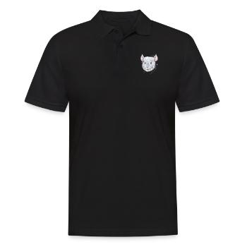 Rétro Chinchilla propriétaire & Chinchilla chuchoteur - Polo Homme - noir - Devant - Kai (181cm)