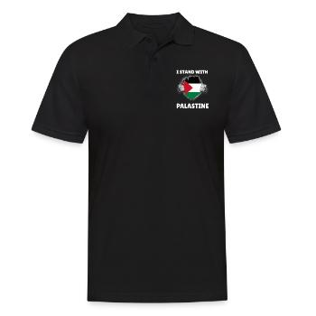 I Stand With Palestine Palestinian Flag - Men's Polo Shirt - black - Front - Kai (181cm)