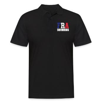 Swimming - FRA French Flag & Swimmers - - Men's Polo Shirt - black - Front - Kai (181cm)