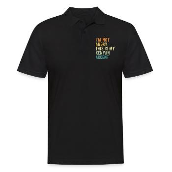 Je ne suis pas méchant, mon accent kenyan - Polo Homme - noir - Devant - Kai (181cm)