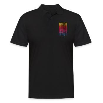 Retro Nostalgic USA City - Rainbow Macon - Polo Homme - noir - Devant - Kai (181cm)