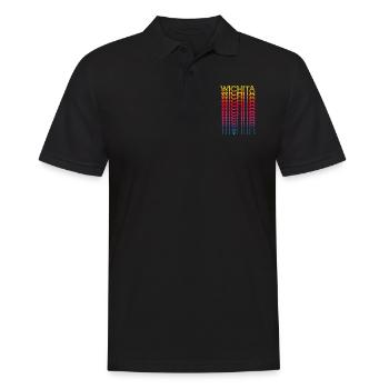 Retro Nostalgisch USA Stadt - Regenbogen Wichita - Männer Poloshirt - Schwarz - Vorne - Kai (181cm)
