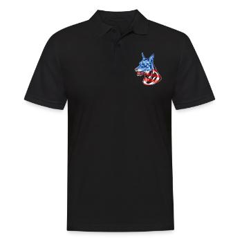 Miniature Pinscher Miniature Pinscher Flag - Men's Polo Shirt - black - Front - Kai (181cm)