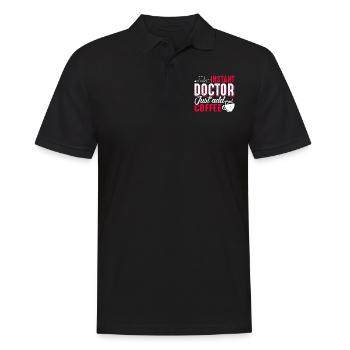 Doctor Instant Doctor Just Add Coffee - Men's Polo Shirt - black - Front - Kai (181cm)
