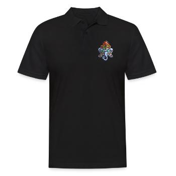 Indischer Elefant - Männer Poloshirt - Schwarz - Vorne - Kai (181cm)