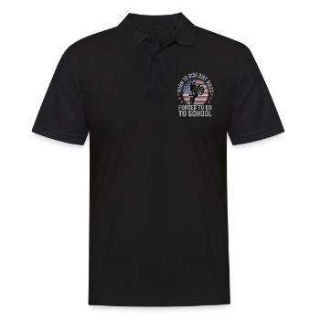 Born To Ride Dirt Bikes Forced To Go To School - Men's Polo Shirt - black - Front - Kai (181cm)