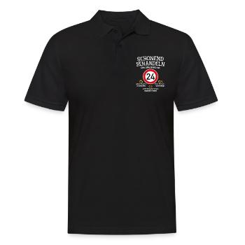 24. Geburtstag Schonend Behandeln 24 Alte Kiste 24 - Männer Poloshirt - Schwarz - Vorne - Kai (181cm)