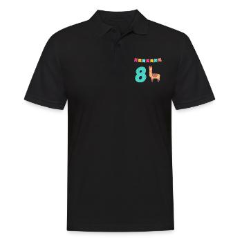 Drôle lama Alpaga 8ème anniversaire - Polo Homme - noir - Devant - Kai (181cm)