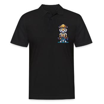 Mignon tigre ouvrier de la construction - Polo Homme - noir - Devant - Kai (181cm)