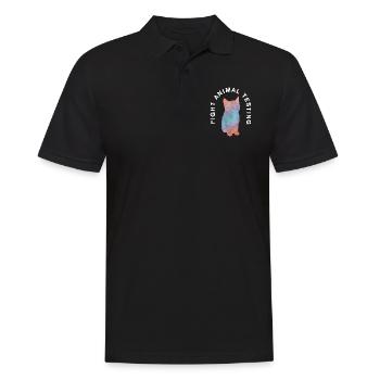 Fight animal testing I Tierversuche - Männer Poloshirt - Schwarz - Vorne - Kai (181cm)