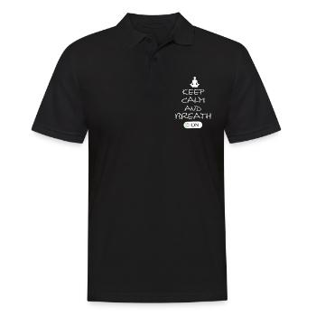 yoga, inhale, exhale - Männer Poloshirt - Schwarz - Vorne - Kai (181cm)