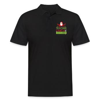 Christmas Teacher Ugly Christmas Sweater - Men's Polo Shirt - black - Front - Kai (181cm)