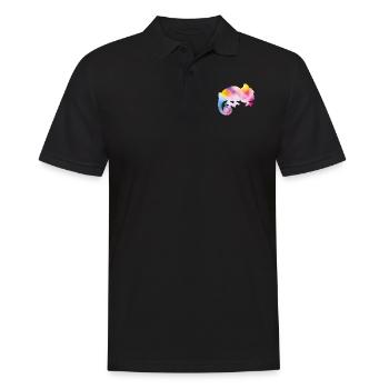 Chameleon Watercolor - Männer Poloshirt - Schwarz - Vorne - Kai (181cm)