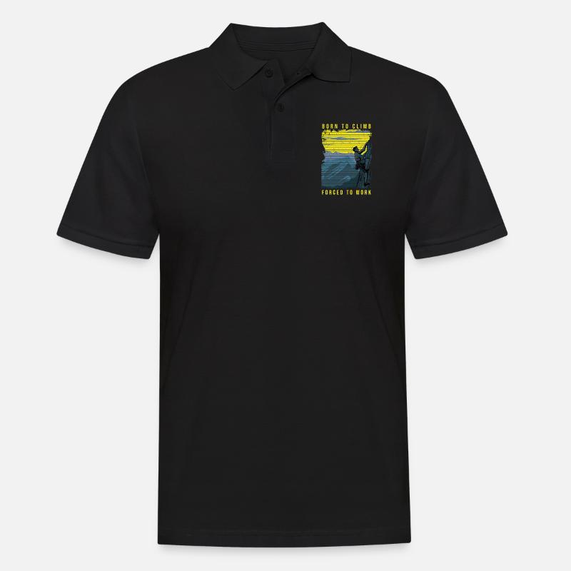 Rock Climbing Climber Born Climb - Polo Homme - noir
