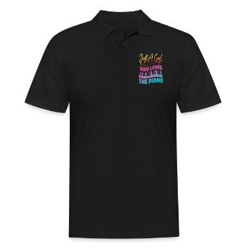 Professeur de piano Pianiste Fille - Polo Homme - noir - Devant - Kai (181cm)