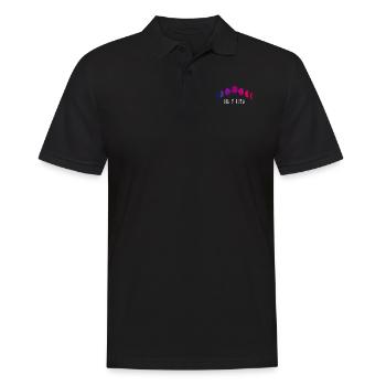 Bisexual Bi Pride Flag Moon Not A - Männer Poloshirt - Schwarz - Vorne - Kai (181cm)