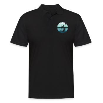 Volleyball Player Team Retro - Männer Poloshirt - Schwarz - Vorne - Kai (181cm)