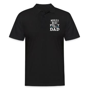 Airplane Pilot Dad Father Vintage - Men's Polo Shirt - black - Front - Kai (181cm)