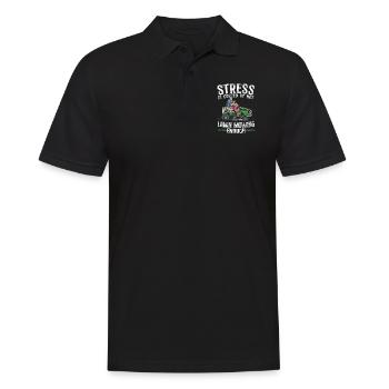 Lawn Mower Mowing Dad Father - Männer Poloshirt - Schwarz - Vorne - Kai (181cm)