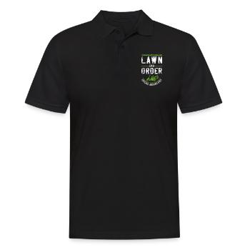 Lawn Mower Mowing Dad Father - Männer Poloshirt - Schwarz - Vorne - Kai (181cm)