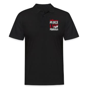 Parkour Free Running Traceur - Männer Poloshirt - Schwarz - Vorne - Kai (181cm)