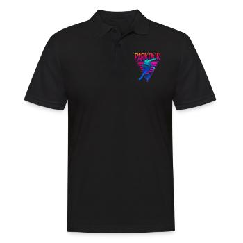 Parkour Free Running Traceur 80S - Polo Homme - noir - Devant - Kai (181cm)