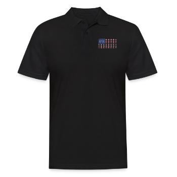 Canoe Canoeing Usa American Flag - Männer Poloshirt - Schwarz - Vorne - Kai (181cm)