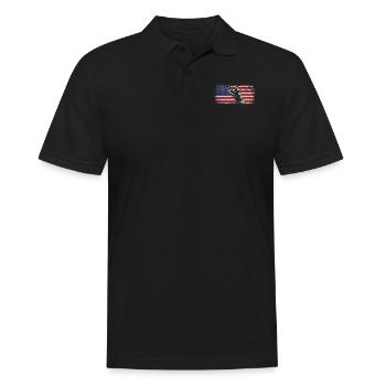 Baseball Fan Usa American Flag - Männer Poloshirt - Schwarz - Vorne - Kai (181cm)