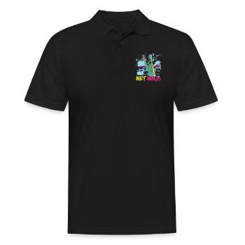 Joueur de volleyball Équipe Ninja 80s - Polo Homme - noir - Devant - Kai (181cm)