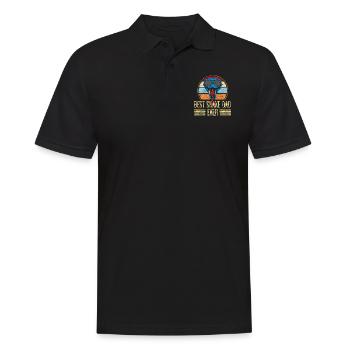Snake Serpent Dad Father Retro - Männer Poloshirt - Schwarz - Vorne - Kai (181cm)