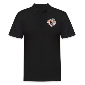 Snake Serpent Flower Floral - Men's Polo Shirt - black - Front - Kai (181cm)