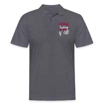 Sommelier Wine Drinking Tasting - Men's Polo Shirt - charcoal grey - Front - Nico (186cm)