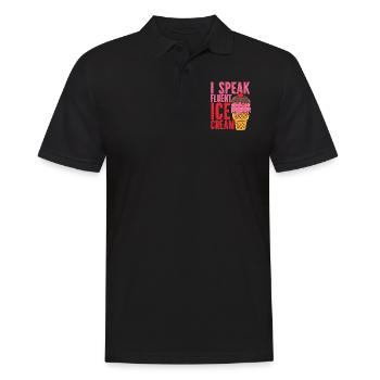 Ice Cream Cone Sundae I Speak - Männer Poloshirt - Schwarz - Vorne - Kai (181cm)