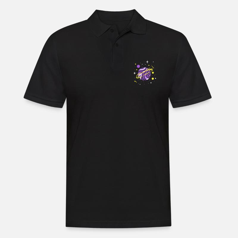 Nonbinary Space Planet Nonbinary Pride - Männer Poloshirt - Schwarz