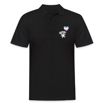 Koala Heart Balloon Trans Pride - Men's Polo Shirt - black - Front - Kai (181cm)
