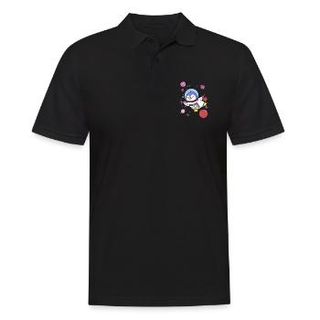 Lesbischer Pinguin im Weltraum Lesbian Pride - Männer Poloshirt - Schwarz - Vorne - Kai (181cm)