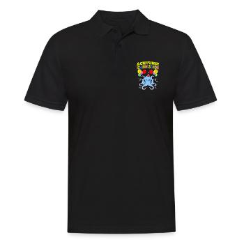 Achtung Ich Bin Schon 2 Geburtstag Oktopus - Männer Poloshirt - Schwarz - Vorne - Kai (181cm)
