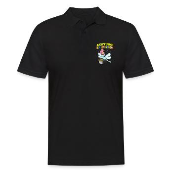 Achtung Ich Bin Schon 2 Geburtstag Libelle - Männer Poloshirt - Schwarz - Vorne - Kai (181cm)