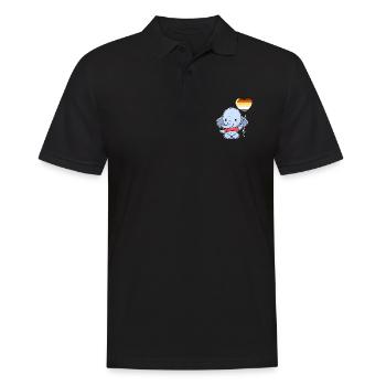 Elephant Heart Balloon Gay Bear - Men's Polo Shirt - black - Front - Kai (181cm)