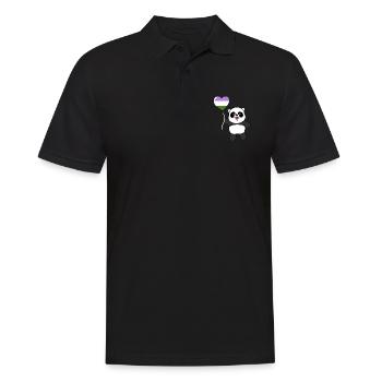 Panda Genderqueer Pride Herzballon - Männer Poloshirt - Schwarz - Vorne - Kai (181cm)